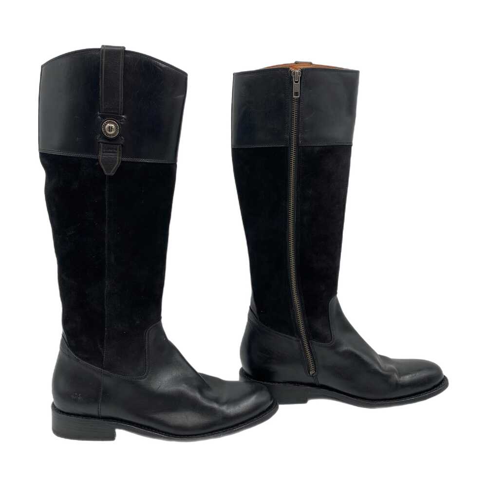Frye Black Suede and Leather Knee-High Boots | Women’s Size 10